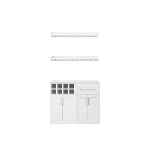 NewAge Products Home Bar 21 in. White Cabinet Set (5-Piece)