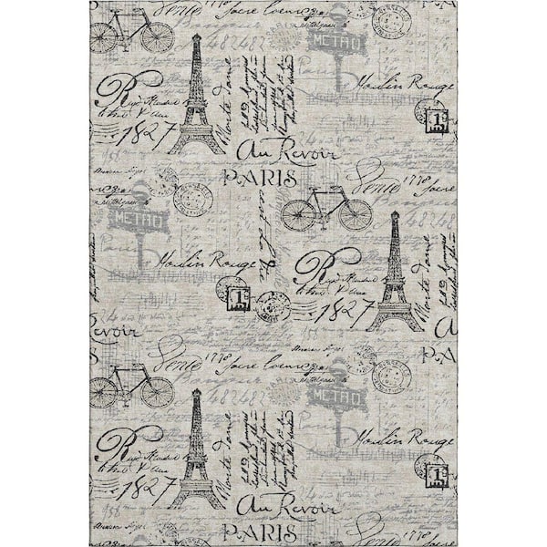 Mayfield Premium Machine Washable Abstract AMF2209 Beige 10 ft. x 14 ft. Area Rug
