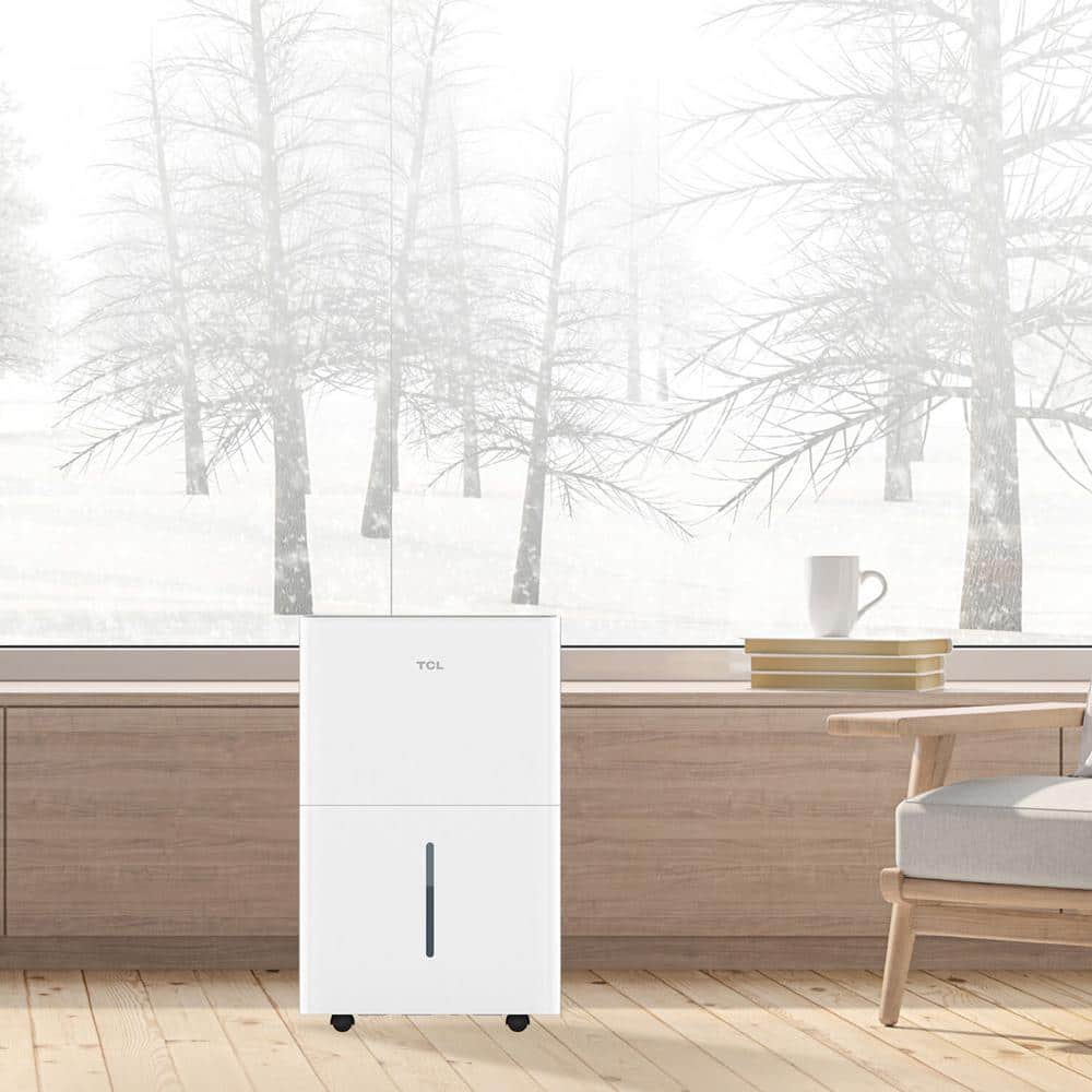 TCL 50 Pint White Smart Dehumidifier with Alexa and Google Assistant