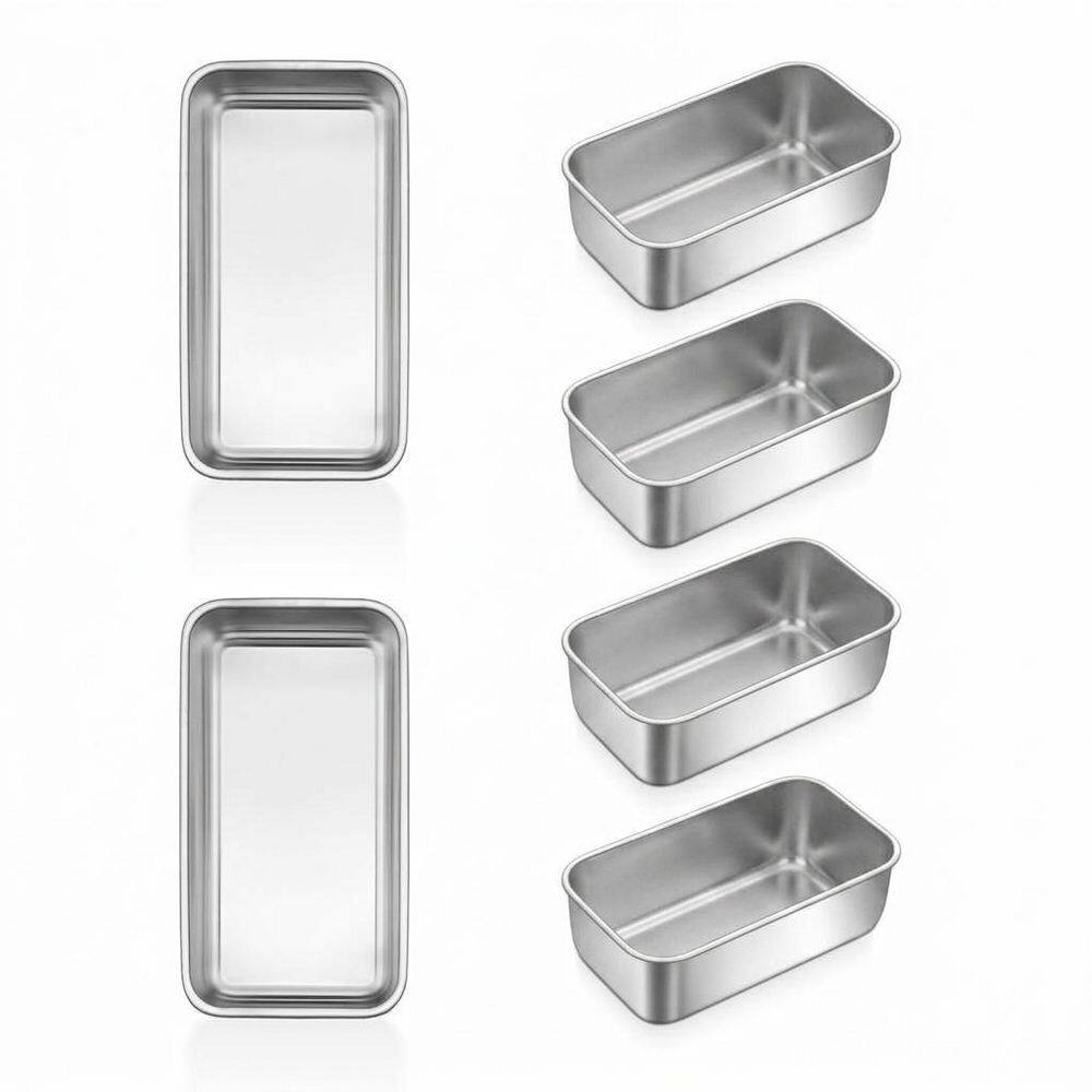 Mini 6-Cup Stainless Steel Loaf Pan Set for Bread Cake Brownies Baking Nonstick Dishwasher Safe 6 Piece price history on PriceWatchPro
