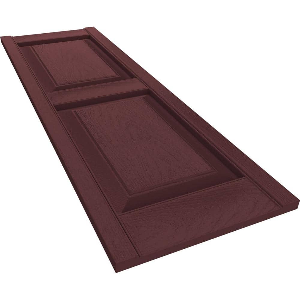 Bordeaux Raised Panel Vinyl Decorative Shutters, 14.75" x 35"