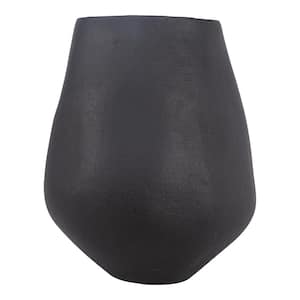 Vance 16.5 in. Black Ecomix Eco-Friendly Decorative Round Vase