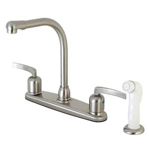 Centurion Two Handle Standard Kitchen Faucet and Sprayer in Brushed Nickel
