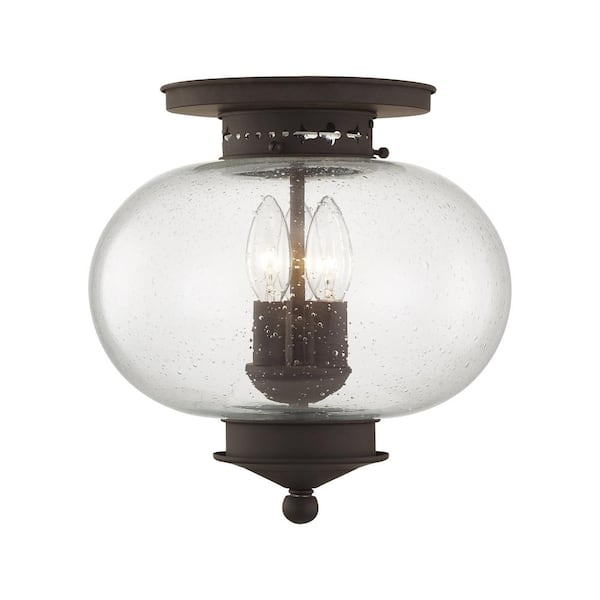 Livex Lighting Harbor 3 Light Bronze Flush Mount