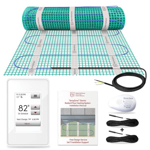 TempZone 30 ft. x 18 in. 120-Volt Radiant Floor Heating Roll with Touch Screen Thermostat (Covers 45 sq. ft.)