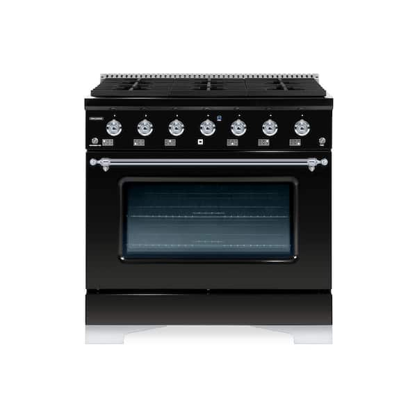 CLASSICO 36 in. 6 Burner Freestanding Single Oven Gas Range with Gas Stove and Gas Oven in Black Stainless Steel