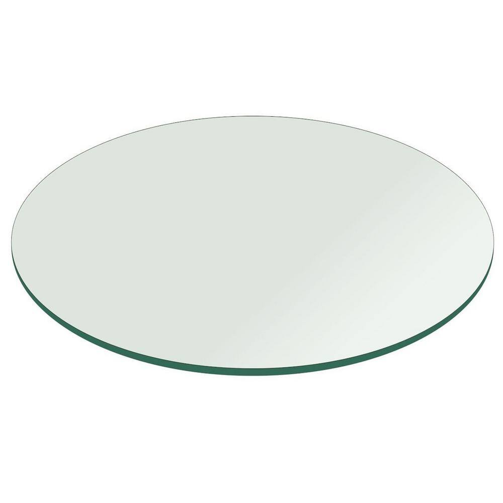 Elegant 18" Round Clear Tempered Glass Table Top with Flat Polished Edge