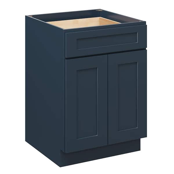 24 in. W x 24 in. D x 34.5 in. H Plywood Ready to Assemble Floor Base Kitchen Cabinet in Cyber Grey with Drawer