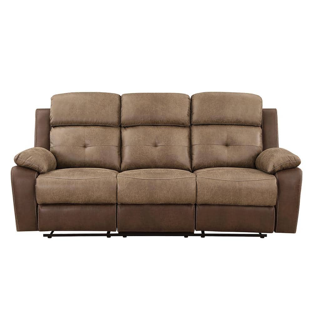 Anslee 84 in. W Straight Arm Microfiber Rectangle Manual Double Reclining S