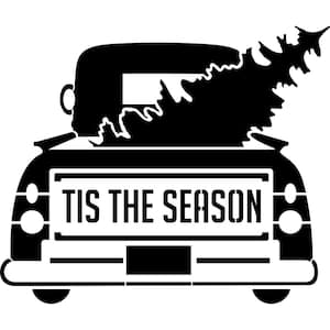 Tis the Season Vintage Truck with Tree Stencil and Free Bonus Stencil