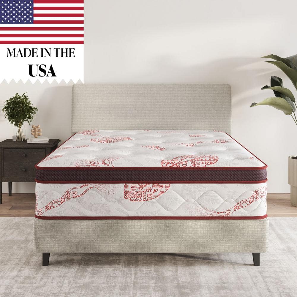 Ottomanson Full Medium Firm Hybrid 13 in. Edge to Edge Pocket Coil Bed in A Box Ottopedic Mattress