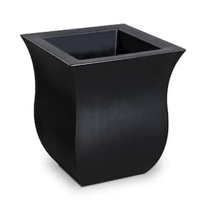 Valencia 16 in. Square Black Polyethylene Planter