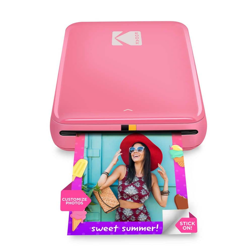 Step Mobile Instant Photo Printer 2 in. x 3 in. (Pink), Compatible with iOS