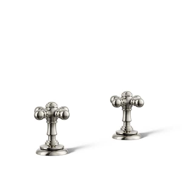 KOHLER Artifacts Bathroom Sink Cross Handles in Vibrant Polished Nickel