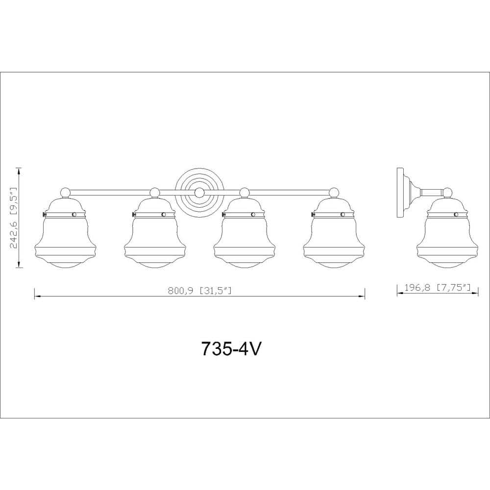 Vaughn 31.5" Brushed Nickel Vanity Light with Opal Glass Shades