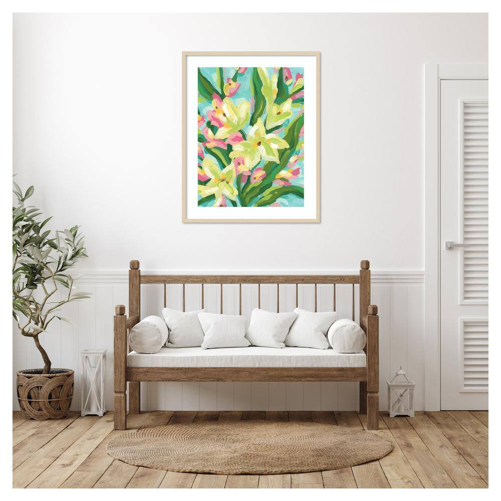 Floral Vibration II Framed Abstract Graphic Art Print in Svelte Natural