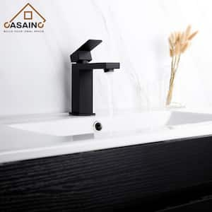 Single Handle Single Hole Bathroom Faucet in Matte Black