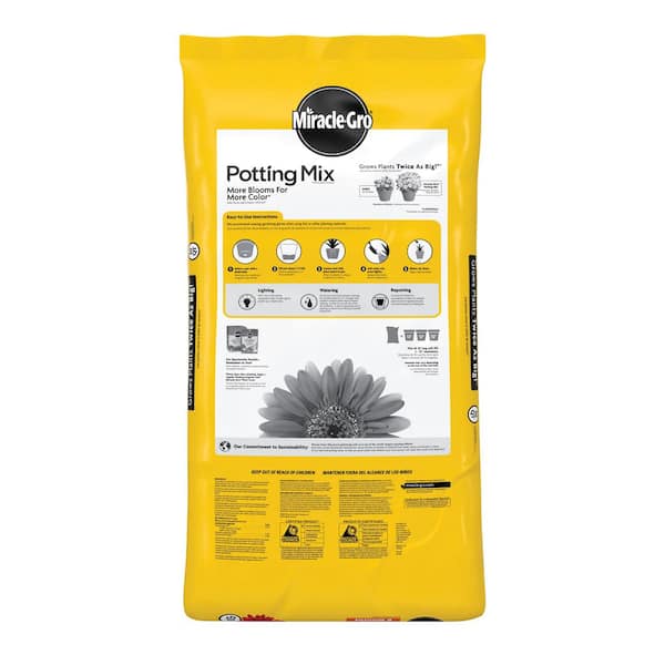 Miracle-Gro Potting Soil Mix 50 qt. For Container Plants, Flowers,  Vegetables, Shrubs, Feeds up to 6 Months 72790430 - The Home Depot