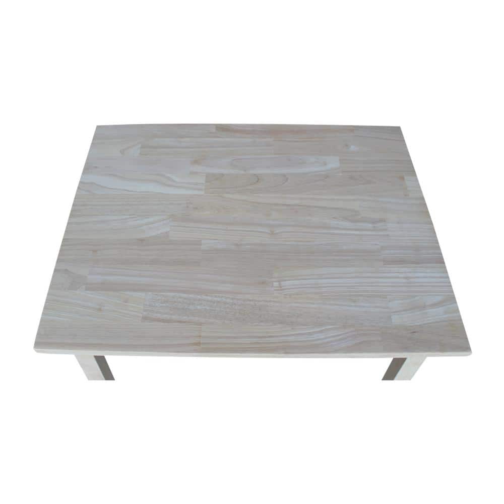 Unfinished White Wooden Kids Table with Tapered Legs