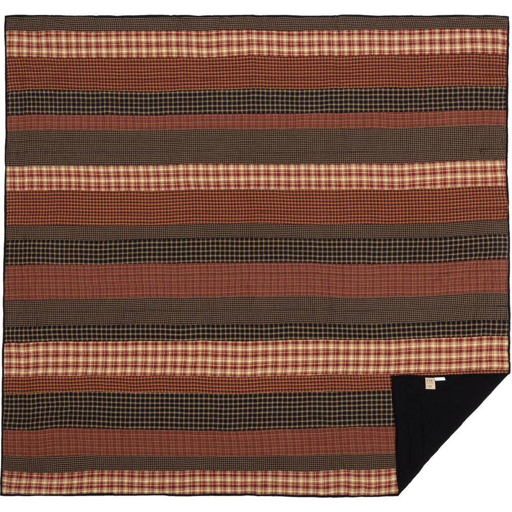 Beckham Queen Black and Red Cotton Reversible Quilt Set