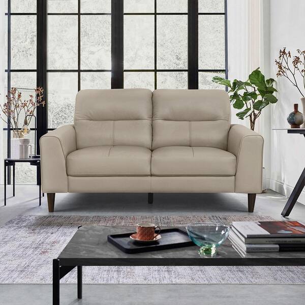 Lazzara Milford 56 in. W Latte Leather Match Loveseat 8566LTE-2