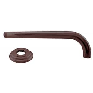 1/2 in. IPS x 10 in. IPS Wall Mount 90-Degree Rain Shower Arm with Flange, Oil Rubbed Bronze