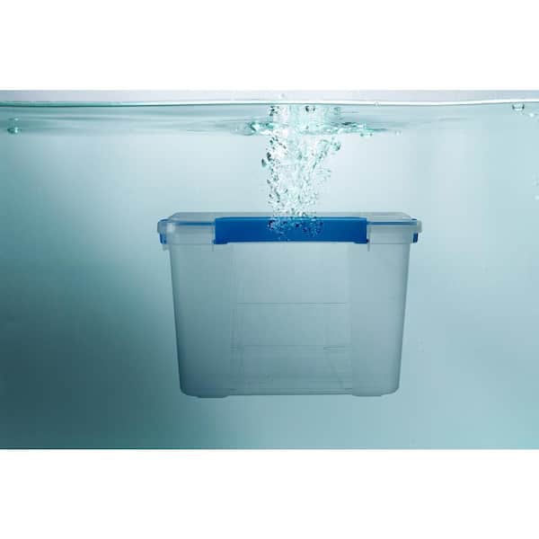 Ezy Storage 50L/52.8Qt Waterproof Clear Latch Tote IP-67 FBA34063