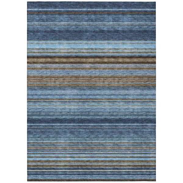 Chantille Machine Washable Indoor/Outdoor Abstract ACN979 Navy 2 ft. 6 in. x 3 ft. 10 in. Area Rug