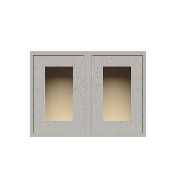 Slim Shaker Assembled 24 in. W x 15 in. H x 12 in. D Wall Kitchen Cabinet in Gray