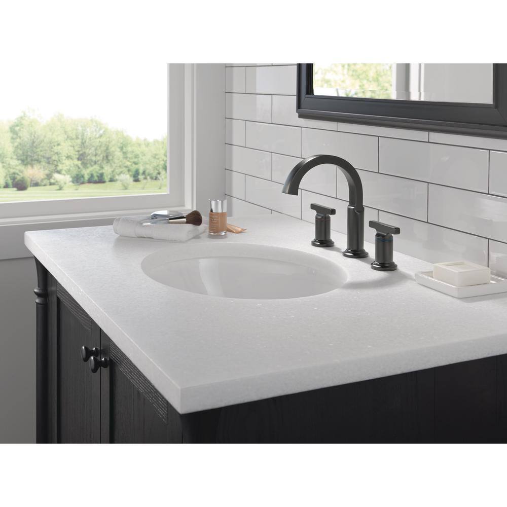 Tetra Matte Black Widespread Bathroom Faucet with Diamond Seal Technology