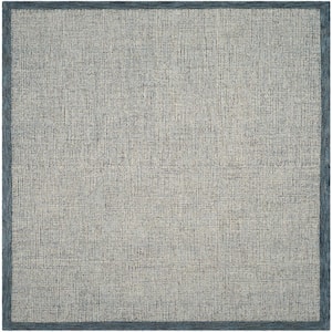 Abstract Navy/Ivory 6 ft. x 6 ft. Square Border Area Rug