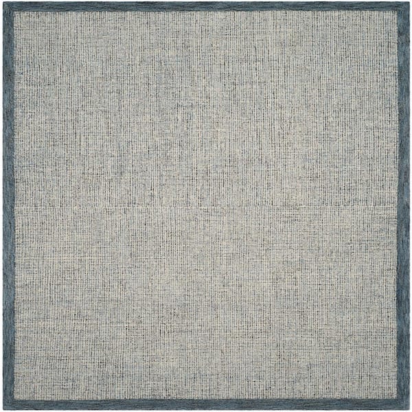 SAFAVIEH Abstract Navy/Ivory 6 ft. x 6 ft. Square Border Area Rug