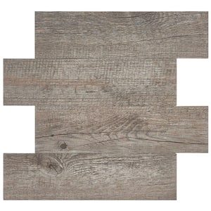 Macadam Beige Wood 11.81 in. x 10.82 in. 3.5mm Stone Peel and Stick Backsplash Tiles (8pcs/7.12 sq.ft Per Case)