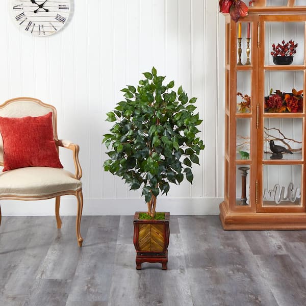 Nearly Natural 46in. Ficus Artificial Tree in Decorative Planter
