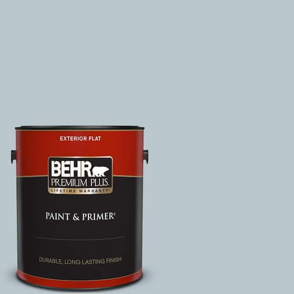 BEHR PREMIUM PLUS 1 gal. #N480-2 Flowing Breeze Flat Exterior Paint & Primer