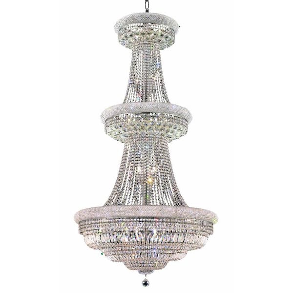 Elegant Lighting 32-Light Chrome Chandelier with Clear Crystal