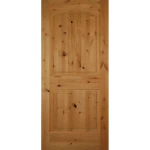 24 in. x 80 in. 2 Panel Arch Top Raised Panel Ovolo Sticking Solid Core Unfinished Knotty Alder Wood Interior Door Slab