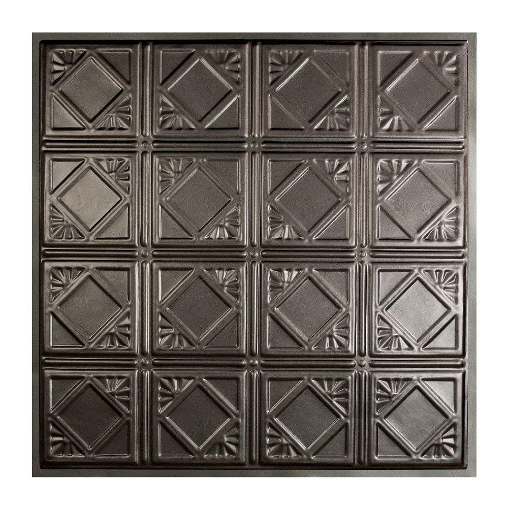 Great Lakes Tin Ludington ft. x ft. Lay-In Tin Ceiling Tile in Argento  (20 sq. ft./case) Y5707 The Home Depot