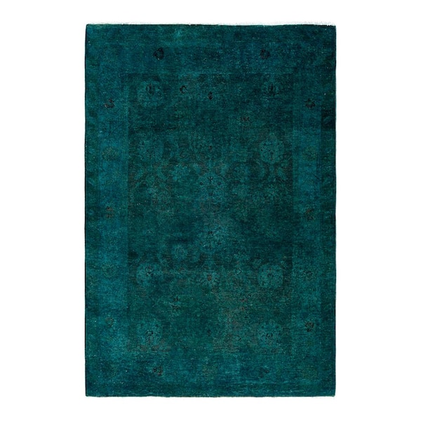 Fine Vibrance Green 4 ft. x 6 ft. Solid Wool Indoor Area Rug