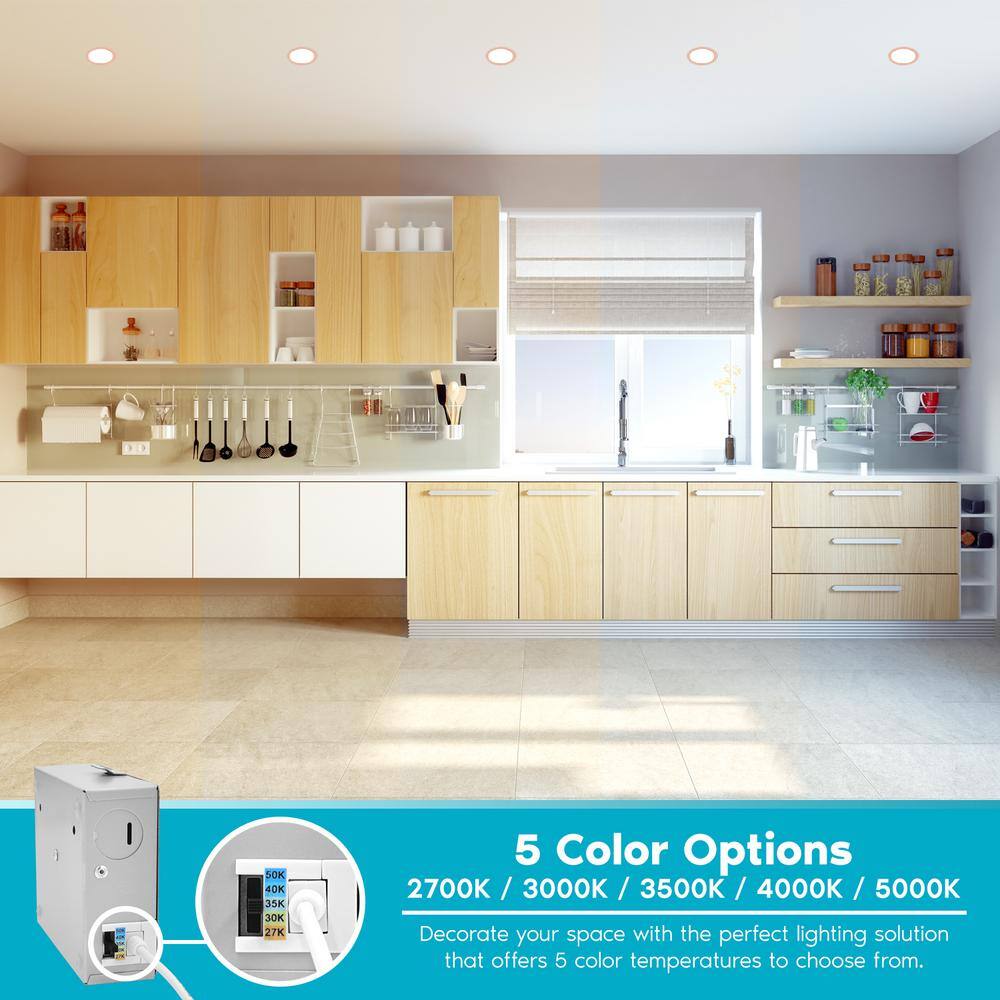 Copper Ultra Thin LED Recessed Lighting Kit with Adjustable Color Temperature