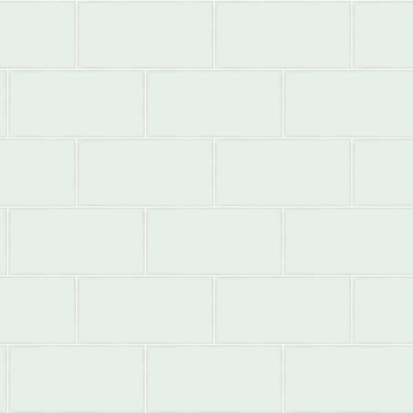 Chesapeake Freedom Mint Subway Tile Paper Strippable Roll (Covers 56.4 sq. ft.)