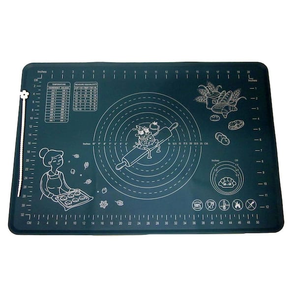32 x 24 in. Silicone Non Stick Pastry Mat with Measurements Raised Edge Food Grade Rolling Mat for Baking