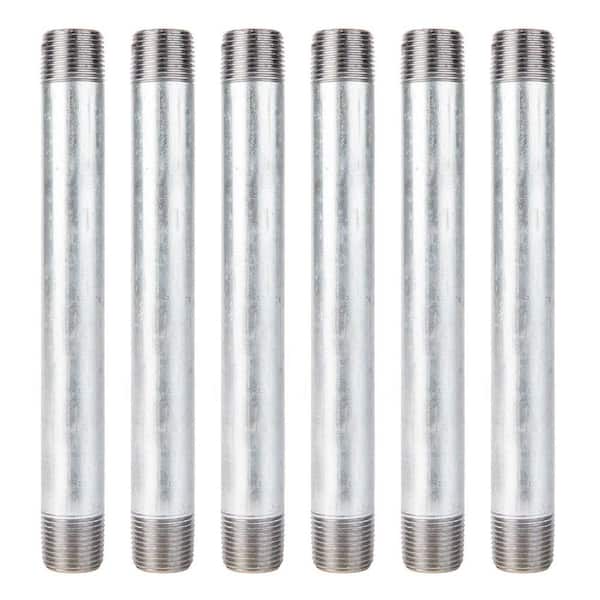 PIPE DECOR 1/2 in. x 7 in. Galvanized Steel Nipple (6-Pack)
