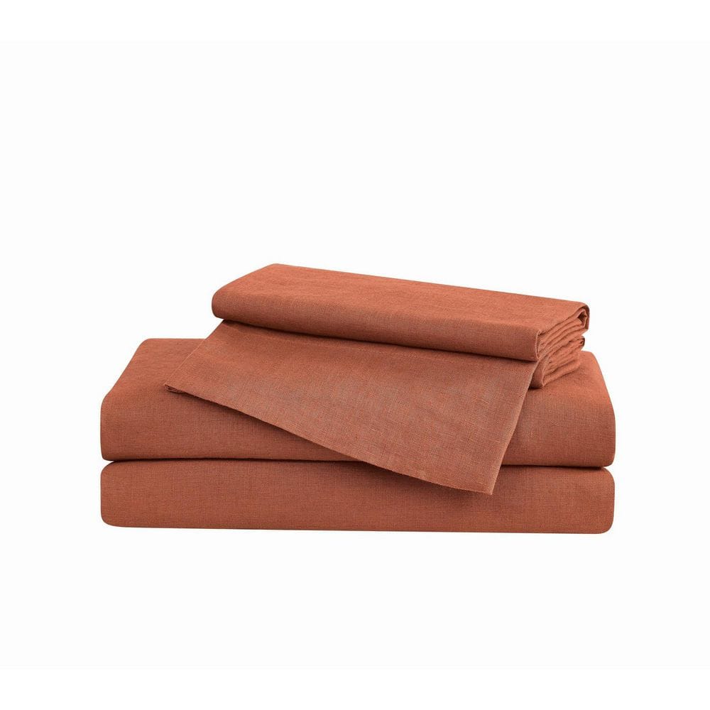 4-Piece Rust Flax Linen California King Sheet Set price history on PriceWatchPro