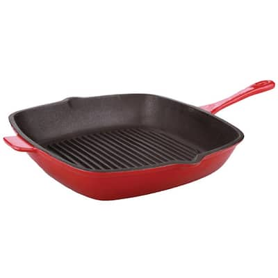 Lodge 10.5 in. Cast Iron Grill Pan in Black L8SGP3 - The Home Depot