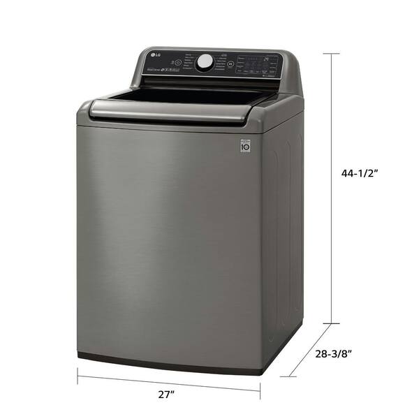Lg Electronics 5 5 Cu Ft He Mega Capacity Smart Top Load Washer With Turbowash3d Wi Fi Enabled In Graphite Steel Energy Star Wt7800cv The Home Depot