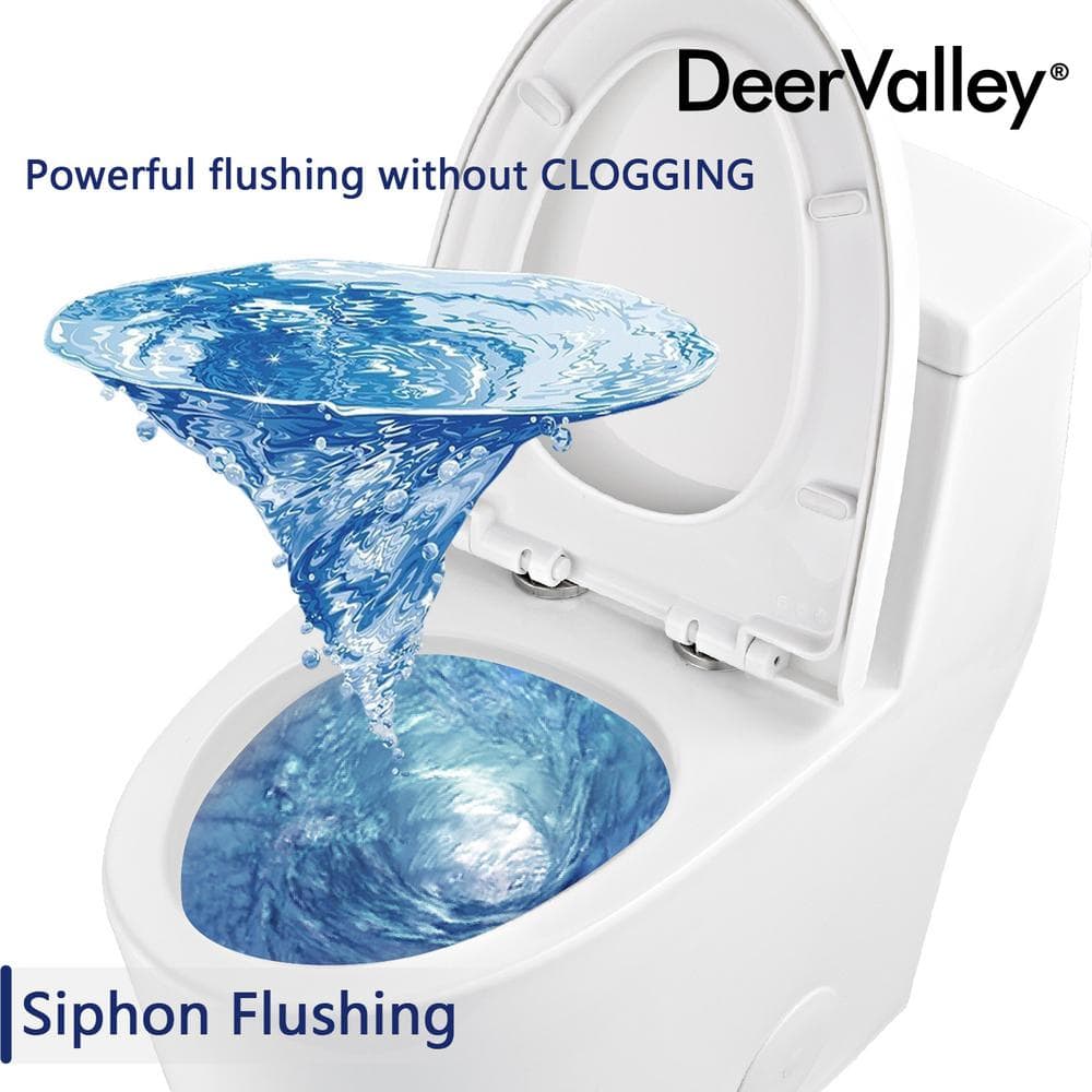 White Elongated One-Piece High Efficiency Toilet with ADA Seat