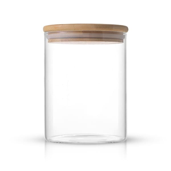 Kitchen Pro 6pc Square Glass Canister w/ Bamboo Lid