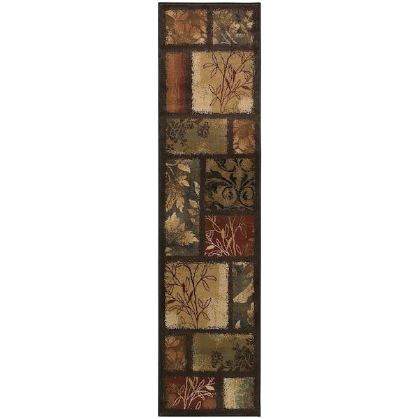 Home Decorators Collection Branches Brown 2 ft. x 8 ft. Runner Rug