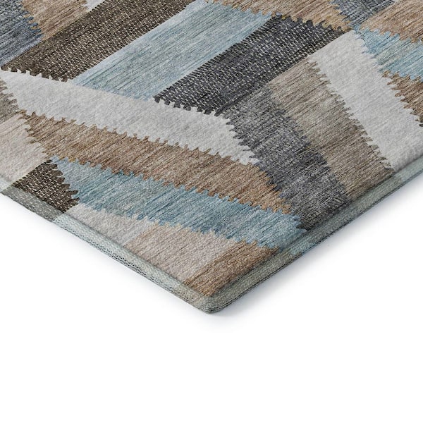 Mayfield Premium Machine Washable Abstract AMF1241 Brown 10 ft. x 14 ft. Area Rug